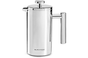 Blackmoor 800ml Stainless Steel Cafetiere French Press, 4-6 Cups, Double Wall Insulated Coffee Maker with Stainless Steel Precision Filter