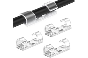 CORTNEY 80 Piezas Sujeta Cables Adhesivo, Clips de Cable Transparentes Autoadhesivos, Finisher Wire Clamp, para Cables Electricos de Usb, TV, Cargador, Audio para Hogar, Oficina, Coche y Taller