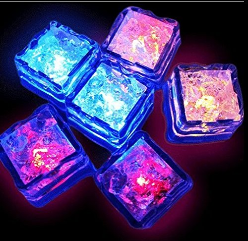 24 Stücke LED Eiswürfel Mit Blinkt Multi Farben Licht Rocks für Bar Verein Champagner Hochzeitsturm Party Ereignis Geschenk Dekoration - 5