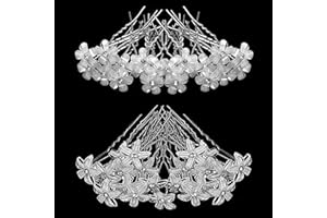 ‎BETTERJONNY 40 Stück Hochzeit Haarnadeln, Basicon Perlen Blumen Strass Braut Haarschmuck Haarnadeln U-förmige Haarnadeln für Brautfrisur Kommunion Party Frauen Mädchen, 2 Stile (E)