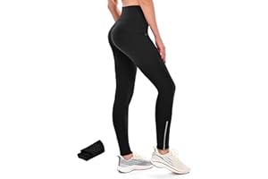 OZKZDP Women Fleece Lined Yoga Pants High Waisted Workout Leggings Thick Warm Lined Tapered Lounge Ski Trousers Winter Leggings with Pockets