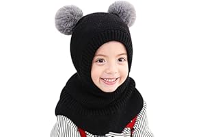 TAGVO Pasamontañas Térmicos de Invierno Niños, Cortaviento Termico Forro Polar Gorro con Calentador de Cuello, Multifuncional Balaclava Máscara de Esquí para Niños Niñas 2-5 Años