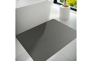 Dolic Tapis de Bain Tapis Salle de Bain en Caoutchouc, Anti-Dérapant, Fin, Absorbant, Séchage Rapide, Résistant aux Taches pour Sol de Salle de Bain, Baignoire et Douche - Usage Intérieur et Extérieur