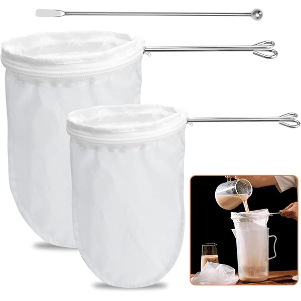 Set 4 Filtri Per Liquori E Vino - Maglie 200/300/400/450, In Nylon Alimentare, Con Imbuto - Foto 7