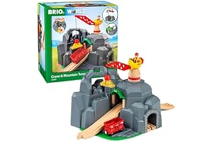 Brio World - Túnel de Montaña con Grúa, BRIO Ferrocarriles, Tren Juguete, Accesorios para Circuito de Tren, Construcciones para Niños, Juguetes Niños 3 Años o más, 7 Piezas, Juegos Educativos 3 Años