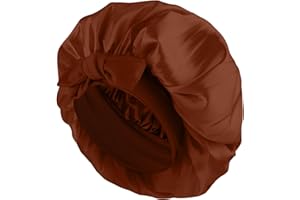 Abeillo Jedwabne Czepki do Spania dla Kobiet, Regulowany Satynowy Miękki Elastyczny Czepek z Opaską do Wiązania Kręconych Włosów, Warkocza