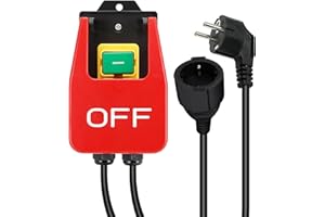 GothicBride 220 V jednofazowy wyłącznik wyłączający, wyłącznik bezpieczeństwa z gniazdkiem, przełącznik maszynowy do szybkiego wyłączania stołu frezarskiego i innych urządzeń elektrycznych