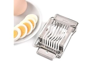 DGOSPSTIME Coupe Oeufs Passe Lave-Vaisselle,Coupe Oeuf à la Coque Professionnel,Coupe-Œuf à Tranches Rondes et Ovales,Egg Cutter Slicer Tranches en Métal,pour Oeufs, Kiwi, Fraises, Aliments Mous