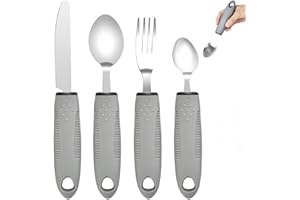 PDDENALITY 4 Pcs Cutlery for Arthritic Hands,Disability Aids Cutlery for Disabled Hands, Disabled Cutlery for Adults Adaptive Eating Drinking Utensils, Arthritis Aids for Disabled People Elderly Parkinson