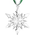 PHIMAS 2023 Annual Christmas Ornaments Crystal Snowflake Star - Christmas Tree Ornaments Pendant Crystal Sun Catcher Home Hanging Decor (White 2023)