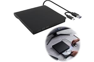 Piaeny External CD DVD Drive Enclosure for Laptop, Portable External DVD Drive Casing with USB & Type-C, Slim CD Drive Case for Laptop, Use for Home Office & Travel (12.7mm)