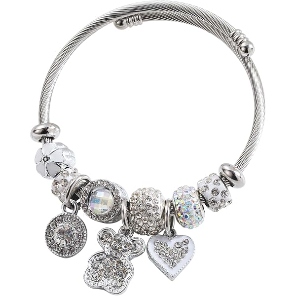 Braccialetto con Ciondolo a Forma di Unicorno, Braccialetto con Charm da Bambina in Confezione Regalo, Idea Regalo per Bambine