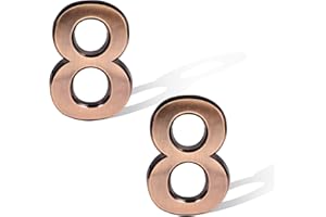 SAVITA 2 Pièces 7cm Numéros de Boîte aux Lettres en Bronze, Autocollants de Numéro d'Adresse Adhésifs Signe de Numéros de Maison pour Voitures d'Hôtels de Maisons Appartements (Numéro 8)