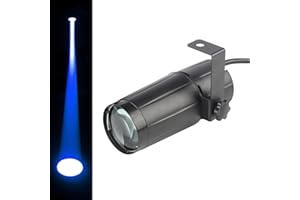 JINDAAUDIO Pinspot LED da 3 W, effetto DJ, faretto blu, mini fascio, luce per feste, club, bar, palcoscenico, per palle da discoteca, per appendere luci da palcoscenico DJ