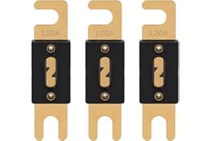 VEXUNGA ANL Fuse 120A Blade Fuses 120 Amp 32VDC 120Amp Gold for Car Audio Video System (Pack of 3Pcs)