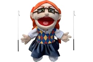 BRITIVA SML Jeffy Hand Puppet With 2 Rod, 40cm XL Ventriloquist Dummy, Professional Movable Mouth & Soft Plush, Educational Funny Kids Toy, Interactive Entertainment for Boys Girls Birthday Gift (Penelope)