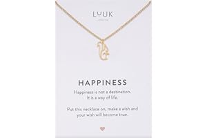 LUUK LIFESTYLE Filigrane Halskette mit Anhänger aus wasserfestem Edelstahl, Geschenk für Frauen, modernes Schmuck Design