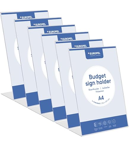 Supporto A L In Plexiglas Per Poster A4 - Espositore Da Tavolo Orizzontale, Trasparente, Design Moderno