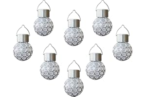 KAISHENGYUAN Lampade Solari da Giardino,Lanterne Solari da Esterno Luce Solare LED per Festa,Terrazza,Gazebo (8*Luce Bianca)