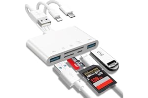 JOOPSHEE 5-in-1 Speicherkartenleser, USB OTG Adapter & SD Kartenleser für iPhone/iPad, USB C und USB A Geräte mit Micro SD & SD Kartensteckplätzen, unterstützt SDHC/SDXC/MMC