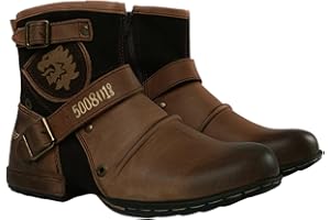 ForceRoute Botas De Moto para Hombre,Botas Moto De Cuero Hombre,Botas Moto Adventure,Botas Moto Touring para Hombre,Cuero,Impermeables,con Cremallera Lateral,para Botas De Aventura Y Turismo