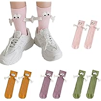 4 Paires De Chaussettes Magnétiques DGUSO - Mains 3D Qui Se Tiennent - Cadeau Couple Amusant - Mixte
