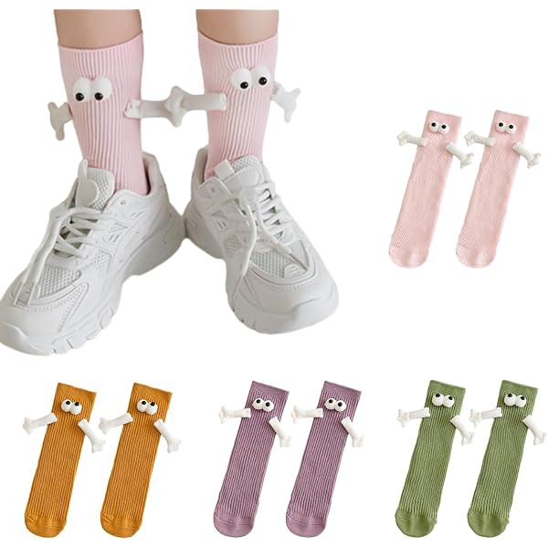 2 Paires De Chaussettes Halloween Enfant - Squelette & Chauve-Souris Avec Bras Aimantés - Drôles Et Unisexe