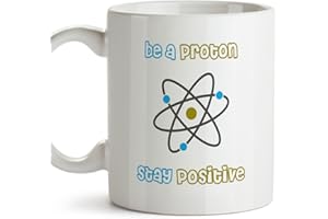 MUGFFINS Kubek chemik/chemia/fizyka/nauka/geek (w języku angielskim) - BE A Proton. Stay Positive - geek kubek/inżynier. Kubek chemiczny
