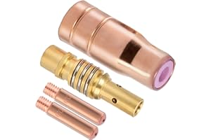 EATBALE 15AK MIG MAG Pistola de Soldadura Kits Accesorios para PARKSIDE PIFDS 120 A1 para WELDINGER ME 200 eco 0.9mm/0.035" M6 Puntas de Contacto Soporte Juego de Difusores de Gas Boquilla Fundente