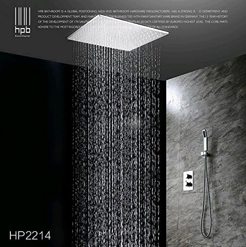 AllureFeng Brass Bathroom Thermostatic Water Mixer Ceiling Mounted Shower Head Bath Rain Shower Set Faucet torneira