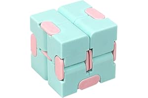 courti Novelty Infinity, Upgraded Pressure Reduction Educational Killing Time Infinite Cube, New Fidget Finger Toy for Develop The Brain (with Mini Fingerboard Shoe), Black, A: Blue