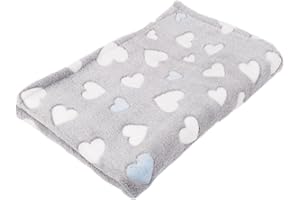 ‎BOUTIQUE ZOO BOUTIQUE ZOO Hundedecke Katzendecke | Fleecedecke für Hunde und Katzen | Kuscheldecke für Haustiere | Decke für Kleine Mittlere Hunde Katzen | Farbe: Blau Herzen | Große: 75 x 100 cm