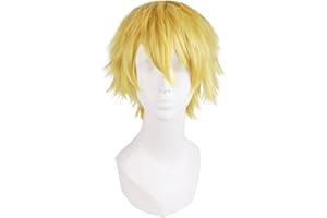 MapofBeauty 12 Inch/30cm Men Male Short Cosplay Wig (Blonde)