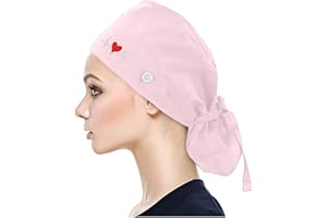 Muium(TM) Kappen mit Knopf und Baumwolle Einfarbige Schweißband Schrubben Hut für Unisex OP Haube Chirurgische Hut Verstellbar Kochmütze Kopfhauben Peeling Kappe