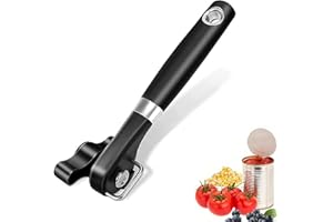 EVDZNA Ouvre Boîtes Manuels, Ouvre Boîte Sans Bords Tranchants, Ouvre Boîte en Acier Inoxydable, Avec Poignées, Qui ne Touche pas Les Aliments, Aux Aliments en Conserve(Noir)