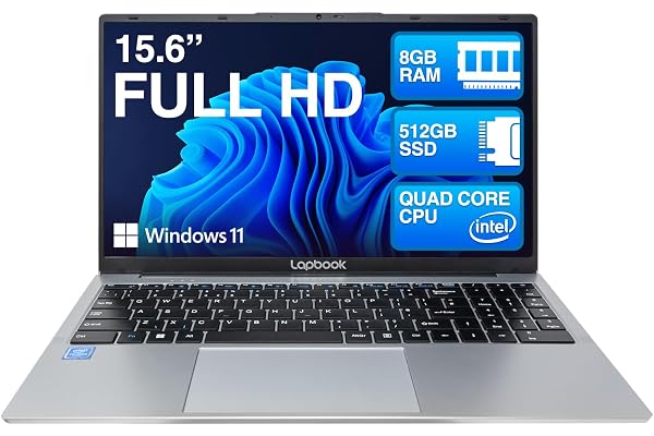 15.6" Full HD Laptop - 8GB RAM 512GB SSD, Windows 11 Home OS, J4125 Quad-Core CPU, AC WIFI, RJ45, Integrated Webcam - S15 N2 