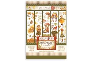 Stamperia - Washi Pad for Scrapbooks, Albums, Cards, Bullet Journals and More, Translucent and Easy to Cut, Acid Free, Perfect for Hobbies, Crafts, and Gifting (Whispering Woods) (A5) (8 Sheets)