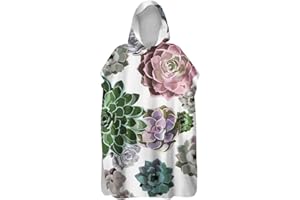 TREER-SHOP Treer Serviette Poncho Adulte Microfibre Séchage Rapide Poncho à Capuche Plage Surf, Serviette à Changement Peignoir Piscine Robe de Bain pour Homme et Femme