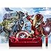 Produktbild Fototapete 368x254 cm PREMIUM Wand Foto Tapete Wand Bild Papiertapete - Cartoon Tapete Marvel AVENGERS Thor Captain America Black Widow Hawkeye Falcon blau - no. 2803