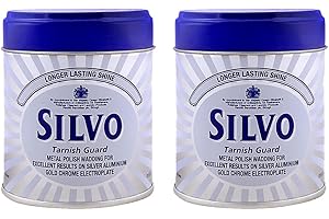Housold 75g Silvo Metal Tarnish Guard | Silver Polish, Longer Lasting Shine | Metal Polish Wadding for Aluminium, Silver, Gold, Chrome, Jewelry and Electroplate (Pack of 2)