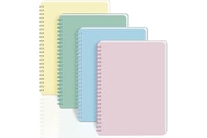 7CDXD 4 Quaderno Spiralato Confezione, 100 G/M² Pagina Foderata Taccuino con Spirale a Righe, 21 * 14.5 cm Quaderno ad Anelli con 160 Fogli per Note Lavoro Ufficio Donna Uomo
