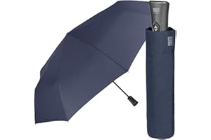 Ombrello Uomo Leggero e Pieghevole - Mini Ombrello Portatile Tinta Unita - Resistente Antivento con trattamento TEFLON - Automatico Apri e Chiudi - Diametro 98 cm - Perletti Technology - Blu