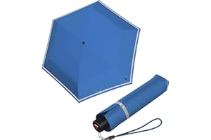 Knirps Children's Pocket Umbrella Rookie Reflective with Reflective Border, SURF, Compact