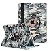 Produktbild Standfunktion Schutzhülle für iPad Mini 3 , elecfan ® 360 Grad Drehbaren Mini 1/2/3 PU Leder Hülle Smart Schutzhülle Camouflage Muster Multi Funktion mit Eingebauter Magnet und Auto Schlaf Aufwachen Funktion und Standfunktion (iPad mini 1 2 3, Camouflage-A01)