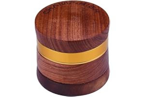 CHAMP HIGH - Szlifierka - młynek do tytoniu i zioła - 4 części - zęby diamentowe - ze skrobakiem - drewno różane - brązowy