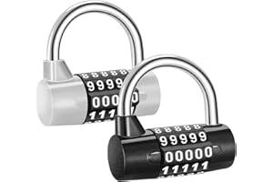 Noosverl 2 pezzi Lucchetto A 5 Cifre, lucchetto combinazione Lucchetto da viaggio blocco di sicurezza con combinazione per palestra, armadietto,valigia, Lucchetti
