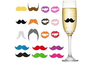 MHwan marque verre silicone, marque verre, 18 pièces marqueurs de verre à vin réutilisables Marqueurs de boissons résistants à la chaleur pour les décorations de bar de fête