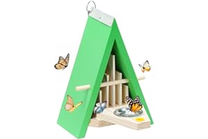 Axiqunel Butterfly House, Wooden Butterfly Feeder Garden Decoration for Outdoors, Wildlife World Natural Butterfly Habitat,Butterfly House Shelter Hotel