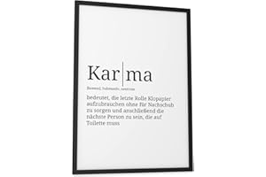 Papierschmiede® Definition: Karma, 30x40 cm, Poster für Wohnzimmer, Schlafzimmer, Küche, Esszimmer, Wandbild Geschenk Wanddeko - ohne Rahmen