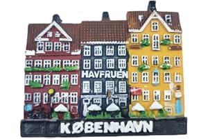WEDAREGO Aimant de réfrigérateur 3D Copenhague Danemark - Pour voyage, décoration de la maison et de la cuisine - En provenance de Chine